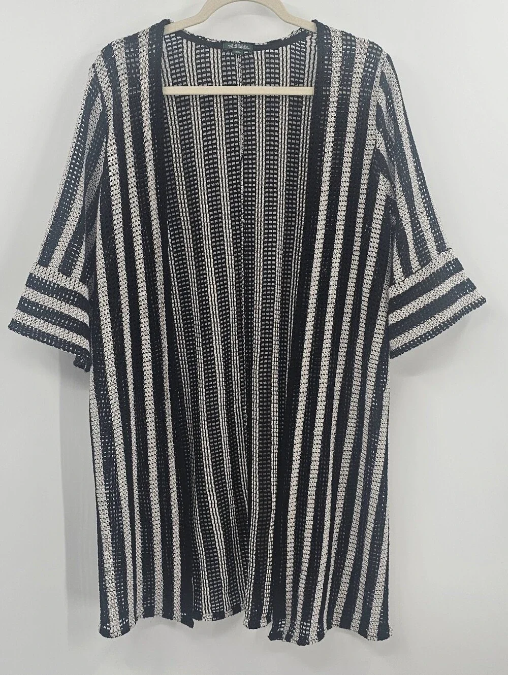 Wild Fable Black and White Crochet Coverup Size M/L